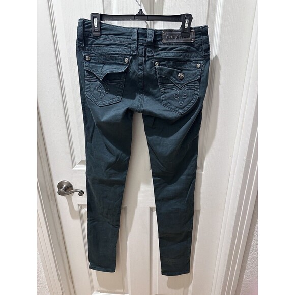 Rock Revival Women's JEN SKINNY Jeans Size 28 Measured 28x33 Green - Picture 2 of 14